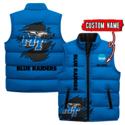 Middle Tennessee St - Custom Name Unisex Sleeveless Puffer Jacket FT91825