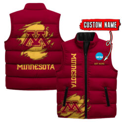 Minnesota Golden Gophers - Custom Name Unisex Sleeveless Puffer Jacket FT91825