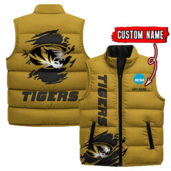 Missouri Tigers - Custom Name Unisex Sleeveless Puffer Jacket FT91825