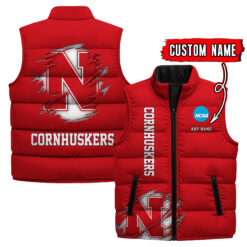 Nebraska Cornhuskers - Custom Name Unisex Sleeveless Puffer Jacket FT91825