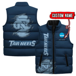 North Carolina Tar Heels - Custom Name Unisex Sleeveless Puffer Jacket FT91825