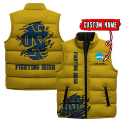 Notre Dame Fighting Irish - Custom Name Unisex Sleeveless Puffer Jacket FT91825