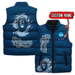 Old Dominion Monarchs - Custom Name Unisex Sleeveless Puffer Jacket FT91825