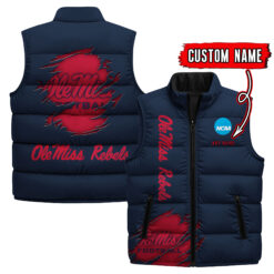 Ole Miss Rebels - Custom Name Unisex Sleeveless Puffer Jacket FT91825