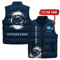 Penn State Nittany Lions - Custom Name Unisex Sleeveless Puffer Jacket FT91825