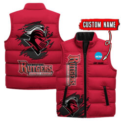Rutgers Scarlet Knights - Custom Name Unisex Sleeveless Puffer Jacket FT91825