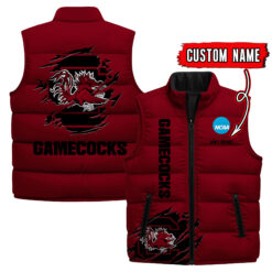 South Carolina Gamecocks - Custom Name Unisex Sleeveless Puffer Jacket FT91825