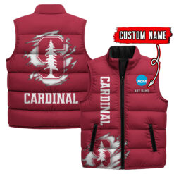 Stanford Cardinal - Custom Name Unisex Sleeveless Puffer Jacket FT91825