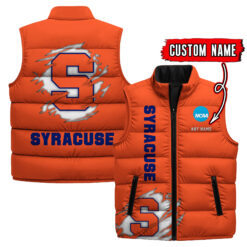 Syracuse Orange - Custom Name Unisex Sleeveless Puffer Jacket FT91825