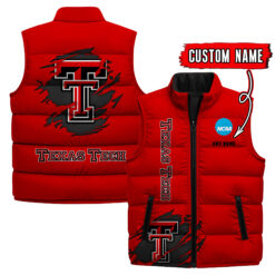 Texas Tech Red Raiders - Custom Name Unisex Sleeveless Puffer Jacket FT91825