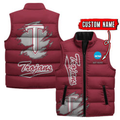 Troy Trojans - Custom Name Unisex Sleeveless Puffer Jacket FT91825