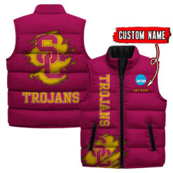 USC Trojans - Custom Name Unisex Sleeveless Puffer Jacket FT91825