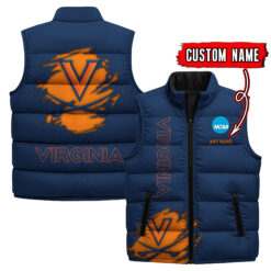 Virginia Cavaliers - Custom Name Unisex Sleeveless Puffer Jacket FT91825