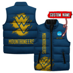 West Virginia Mountaineers - Custom Name Unisex Sleeveless Puffer Jacket FT91825