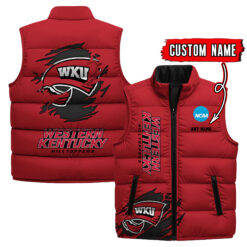 Western Kentucky Hilltoppers - Custom Name Unisex Sleeveless Puffer Jacket FT91825
