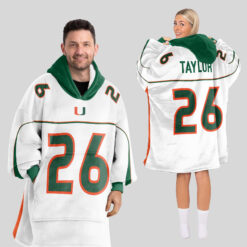 Miami Hurricanes - Football Unisex Blanket Hoodie Custom Name And Number