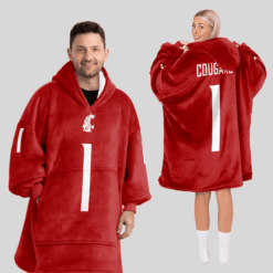 Washington State Cougars - Football Unisex Blanket Hoodie Custom Name And Number