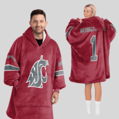 Washington State Cougars - Football Unisex Blanket Hoodie Custom Name And Number