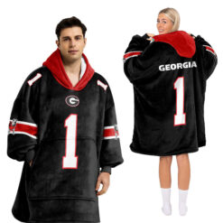 Georgia Bulldogs - Football Unisex Blanket Hoodie Custom Name And Number