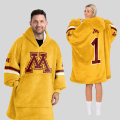 Minnesota Golden Gophers - Football Unisex Blanket Hoodie Custom Name And Number