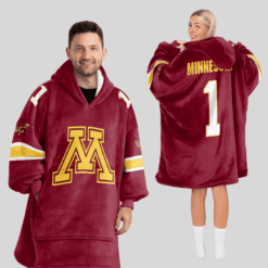 Minnesota Golden Gophers - Football Unisex Blanket Hoodie Custom Name And Number