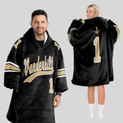 Vanderbilt Commodores - Football Unisex Blanket Hoodie Custom Name And Number