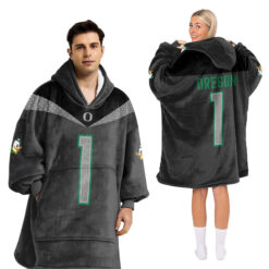 Oregon Ducks - Football Unisex Blanket Hoodie Custom Name And Number
