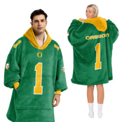 Oregon Ducks - Football Unisex Blanket Hoodie Custom Name And Number