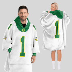 Oregon Ducks - Football Unisex Blanket Hoodie Custom Name And Number