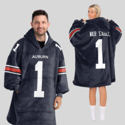 Auburn Tigers - Football Unisex Blanket Hoodie Custom Name And Number