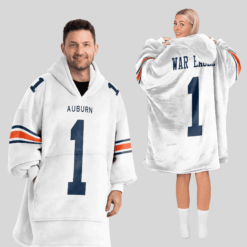Auburn Tigers - Football Unisex Blanket Hoodie Custom Name And Number