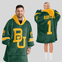 Baylor Bears - Football Unisex Blanket Hoodie Custom Name And Number