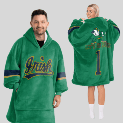 Notre Dame Fighting Irish - Custom Name And Custom Number Unisex Blanket Hoodie
