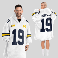 Michigan Wolverines - Football Unisex Blanket Hoodie Custom Name And Number