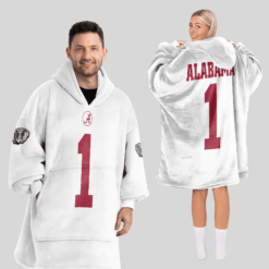 Alabama Crimson Tide - Football Unisex Blanket Hoodie Custom Name And Number
