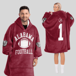 Alabama Crimson Tide - Football Unisex Blanket Hoodie Custom Name And Number