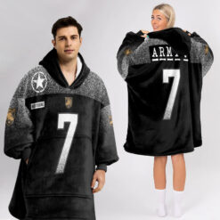 Army Black Knights - Football Unisex Blanket Hoodie Custom Name And Number