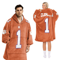 Clemson Tigers - Football Unisex Blanket Hoodie Custom Name And Number