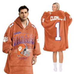 Clemson Tigers - Football Unisex Blanket Hoodie Custom Name And Number
