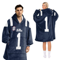 Ole Miss Rebels - Football Unisex Blanket Hoodie Custom Name And Number
