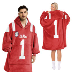 Ole Miss Rebels - Football Unisex Blanket Hoodie Custom Name And Number