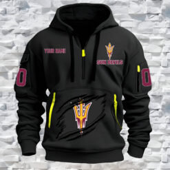Arizona State Sun Devils - Custom Name and Number Quarter Zip Hoodie