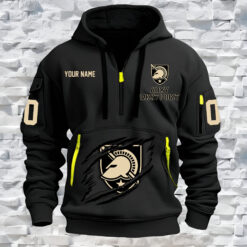 Army Black Knights - Custom Name and Number Quarter Zip Hoodie