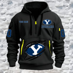 BYU Cougars - Custom Name and Number Quarter Zip Hoodie