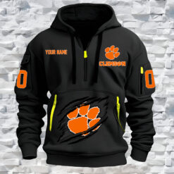 Clemson Tigers - Custom Name and Number Quarter Zip Hoodie