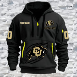 Colorado Buffaloes - Custom Name and Number Quarter Zip Hoodie