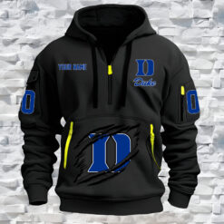 Duke Blue Devils - Custom Name and Number Quarter Zip Hoodie