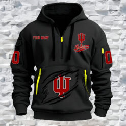 Indiana Hoosiers - Custom Name and Number Quarter Zip Hoodie