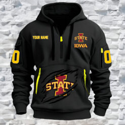 Iowa State Cyclones - Custom Name and Number Quarter Zip Hoodie
