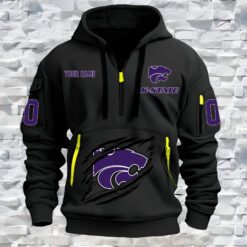 Kansas State Wildcats - Custom Name and Number Quarter Zip Hoodie